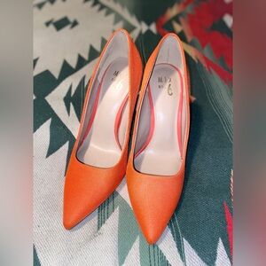 Mix No. 6 Orange Pointed-Toe Heels